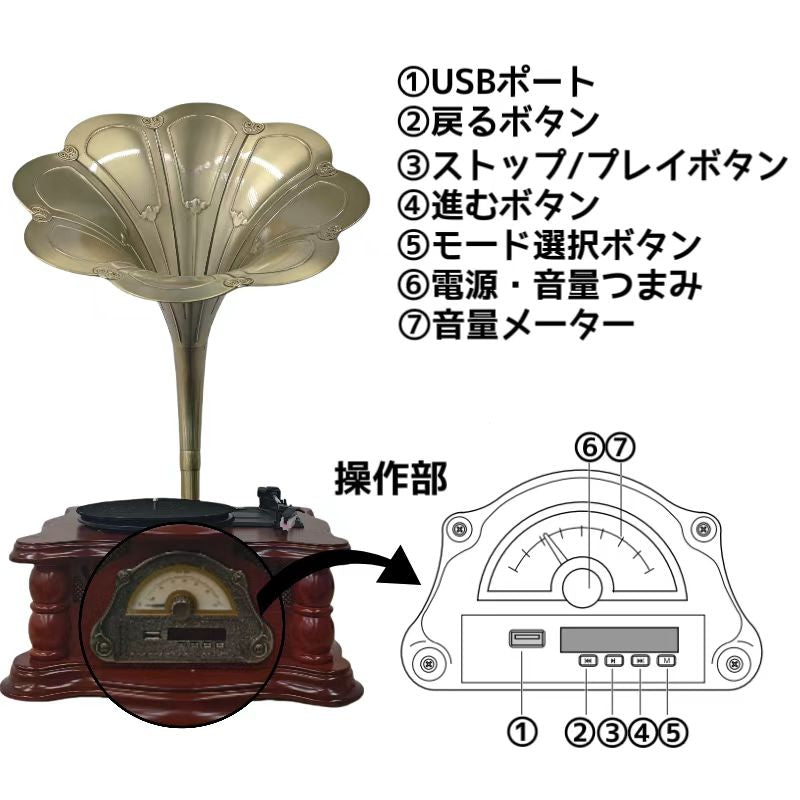 レトロ卓上蓄音機